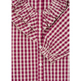 Konges Sløjd Sangria/Butter Check Kim Flæse Bluse GOTS