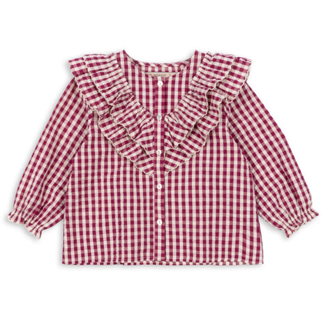 Konges Sløjd Sangria/Butter Check Kim Flæse Bluse GOTS