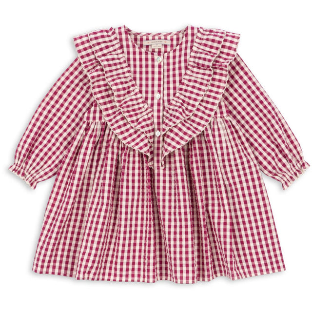 Konges Sløjd Sangria/Butter Check Kim Kjole GOTS