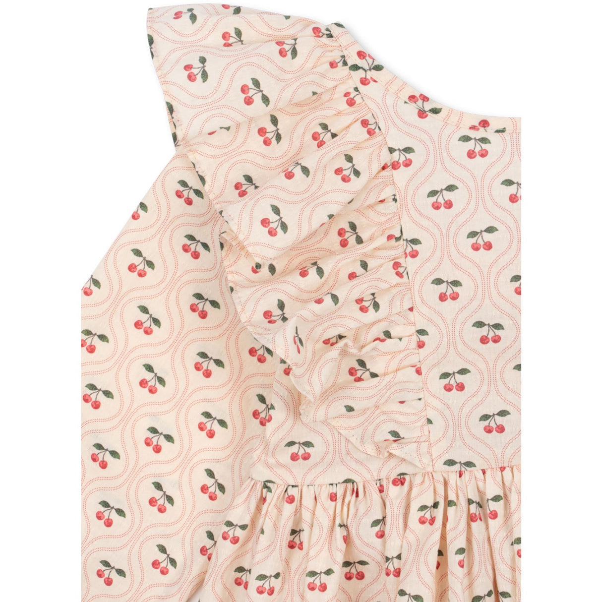 Konges Sløjd Cherry Pink Motif Cianna Ls Sløjfe Kjole GOTS