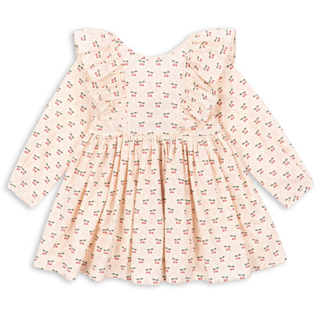 Konges Sløjd Cherry Pink Motif Cianna Ls Sløjfe Kjole GOTS