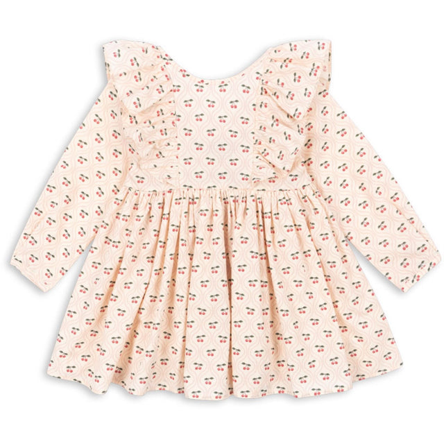 Konges Sløjd Cherry Pink Motif Cianna Ls Sløjfe Kjole GOTS