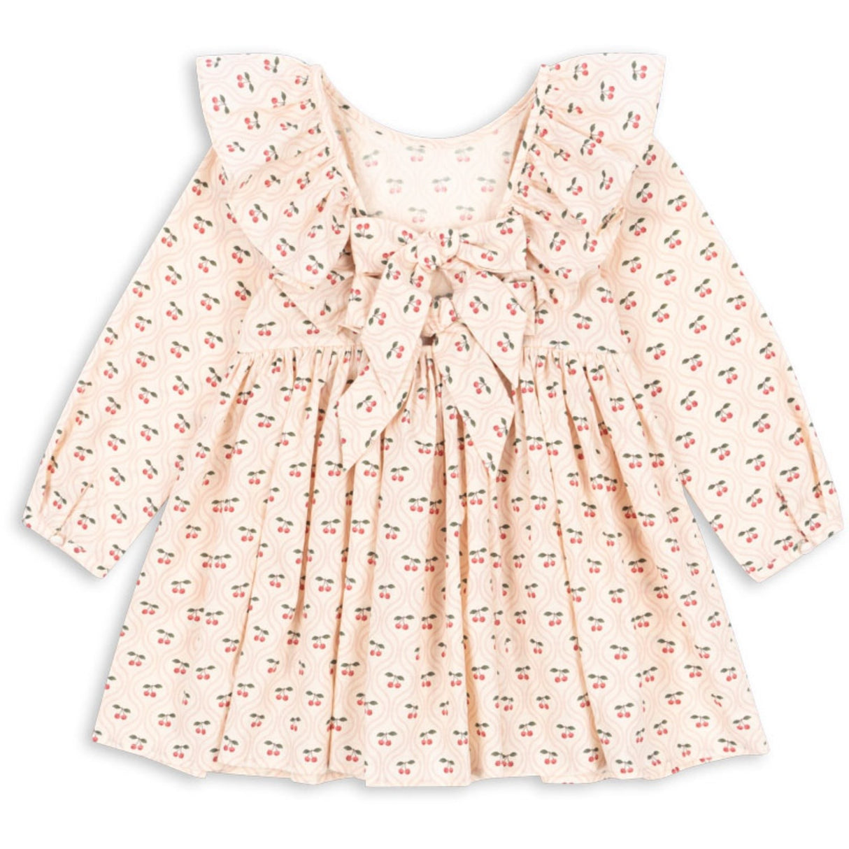 Konges Sløjd Cherry Pink Motif Cianna Ls Sløjfe Kjole GOTS