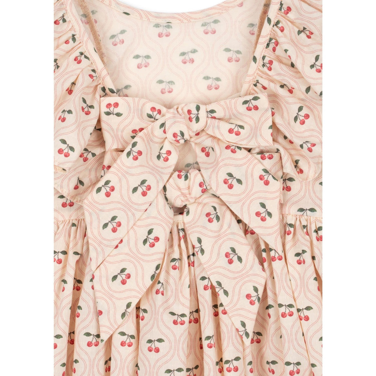 Konges Sløjd Cherry Pink Motif Cianna Ls Sløjfe Kjole GOTS