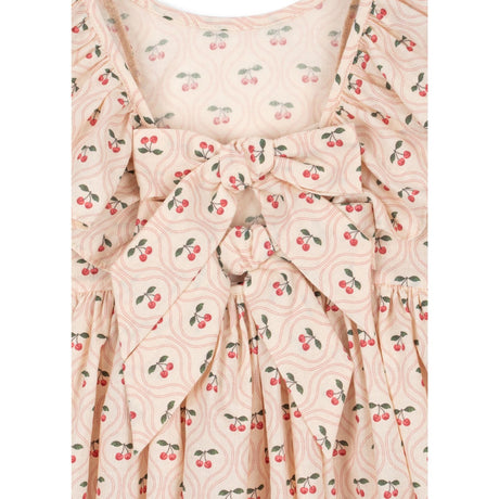 Konges Sløjd Cherry Pink Motif Cianna Ls Sløjfe Kjole GOTS