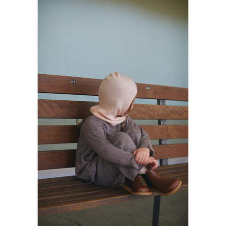 COPENHAGEN COLORS Soft Pink Lt. Strikket Merino Elefanthue Med Flæse