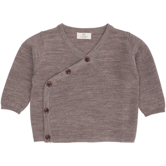 COPENHAGEN COLORS Natural Mel Merino Baby Cross-Over Cardigan In Garter Stitch