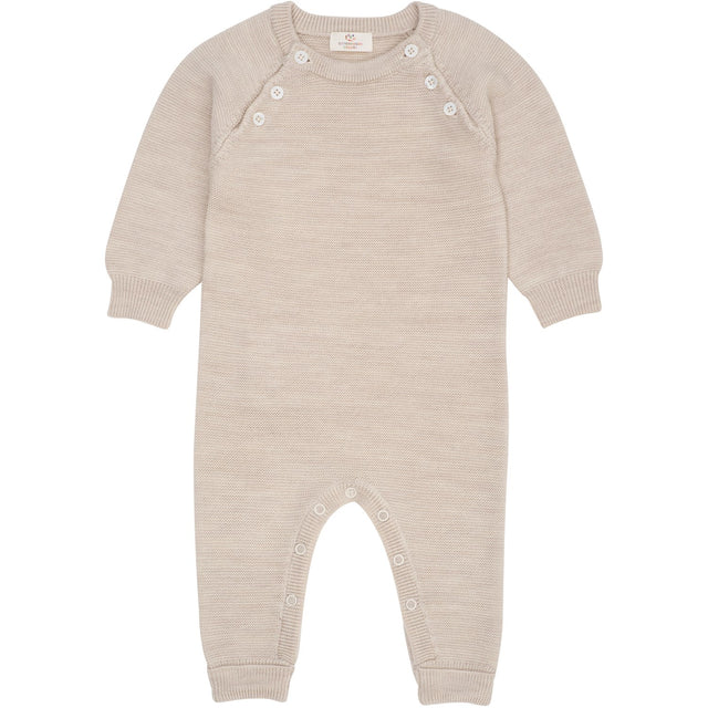 COPENHAGEN COLORS Pale Cream Mel Merino Baby Full Body In Garter Stitch