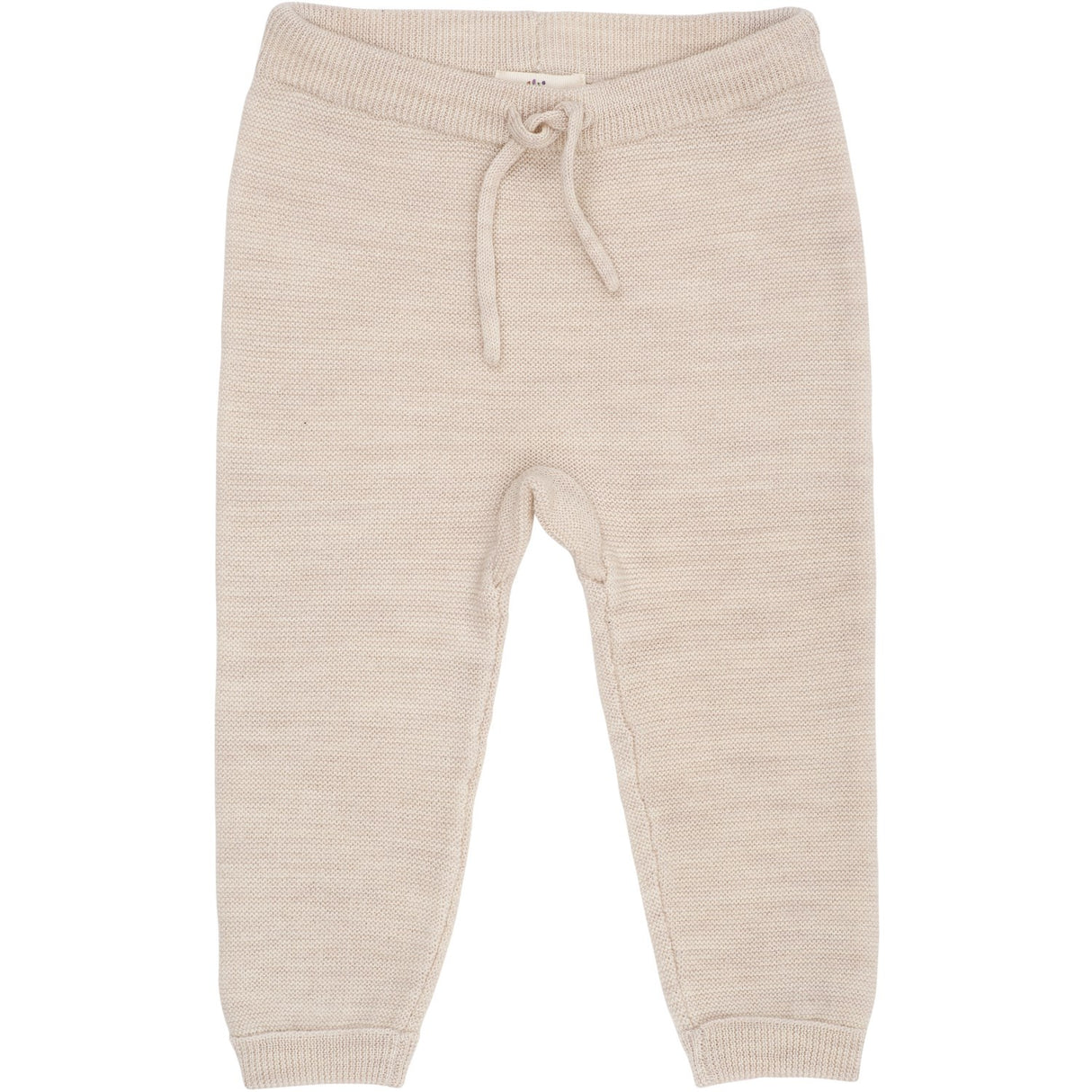 COPENHAGEN COLORS Pale Cream Mel Merino Baby Leggings In Garter Stitch