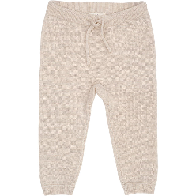 COPENHAGEN COLORS Pale Cream Mel Merino Baby Leggings In Garter Stitch