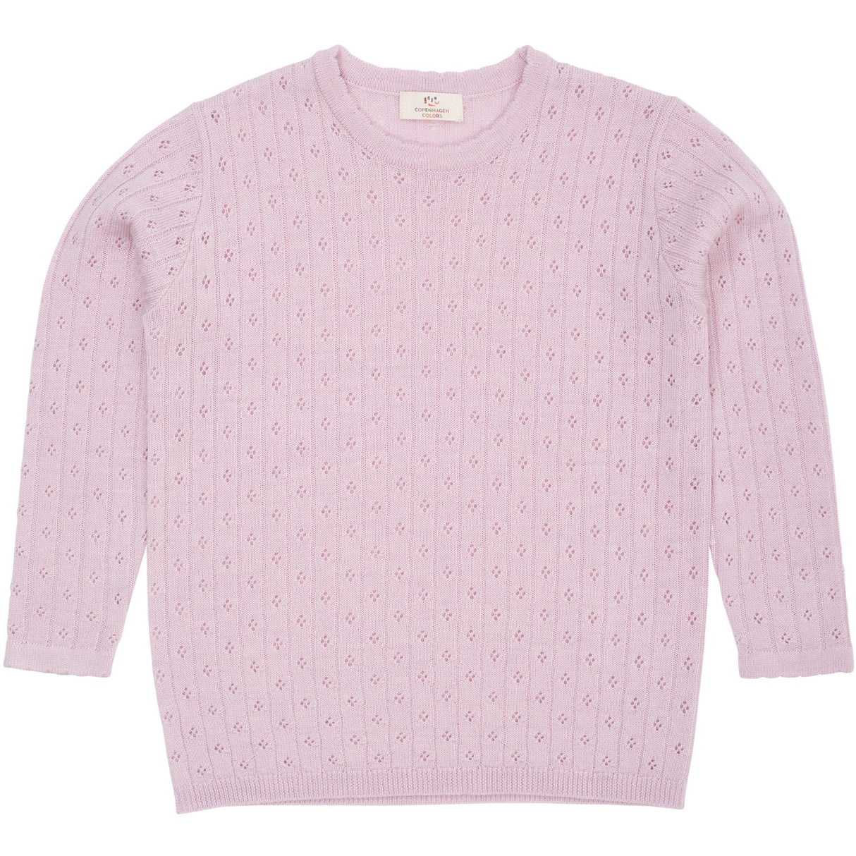 COPENHAGEN COLORS Lavender Merino Classic Pointelle Bluse