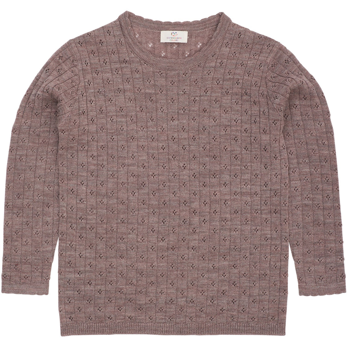 COPENHAGEN COLORS Natural Merino Classic Pointelle Bluse