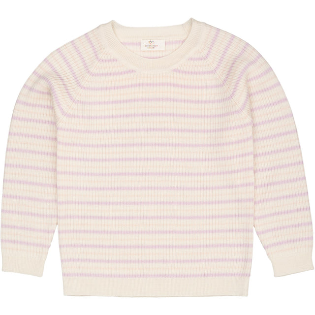 COPENHAGEN COLORS Cream/Lavender/Dusty Rose Combi Merino Classic Rib Bluse