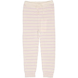 COPENHAGEN COLORS Cream/Lavender/Dusty Rose Combi Merino Classic Rib Leggings W. Drawstrings