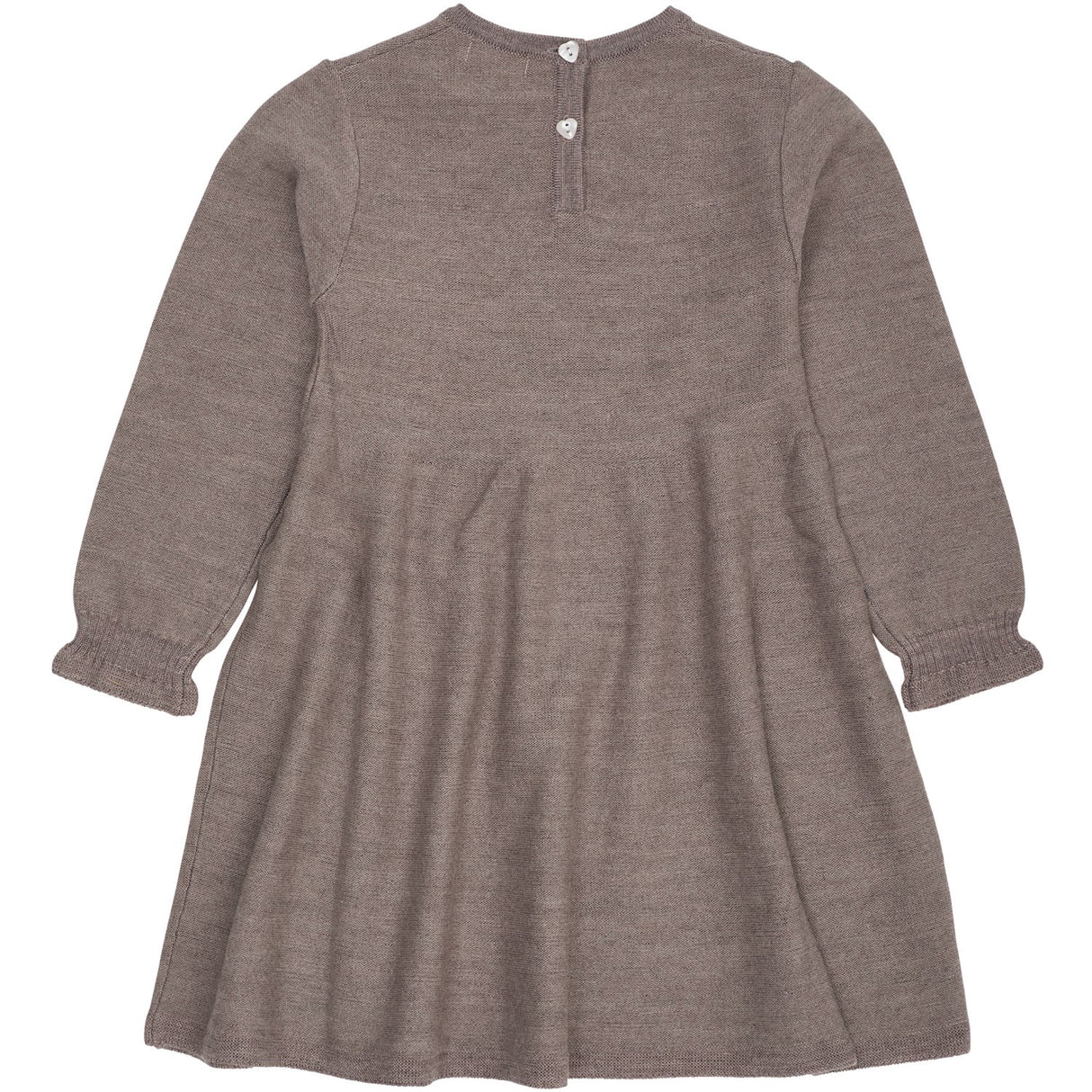 COPENHAGEN COLORS Natural Mel. W. Dusty Blue Heart Merino Ls Cable Kjole W. Hearts