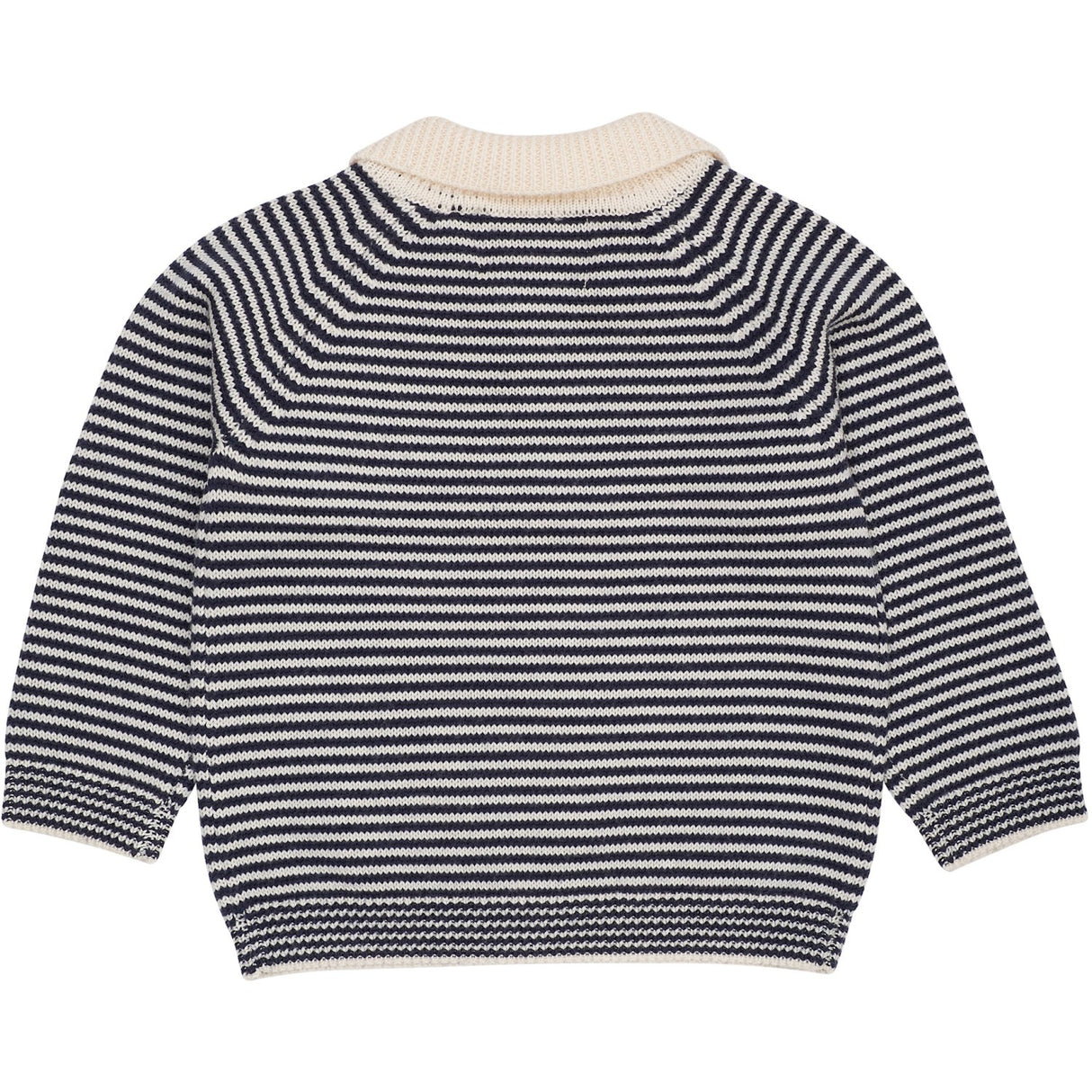 COPENHAGEN COLORS Cream/Navy Stripe Merino Striped Bluse W. Krave