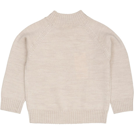 COPENHAGEN COLORS Pale Cream Mel. Pull Over W Skildpadde Neck
