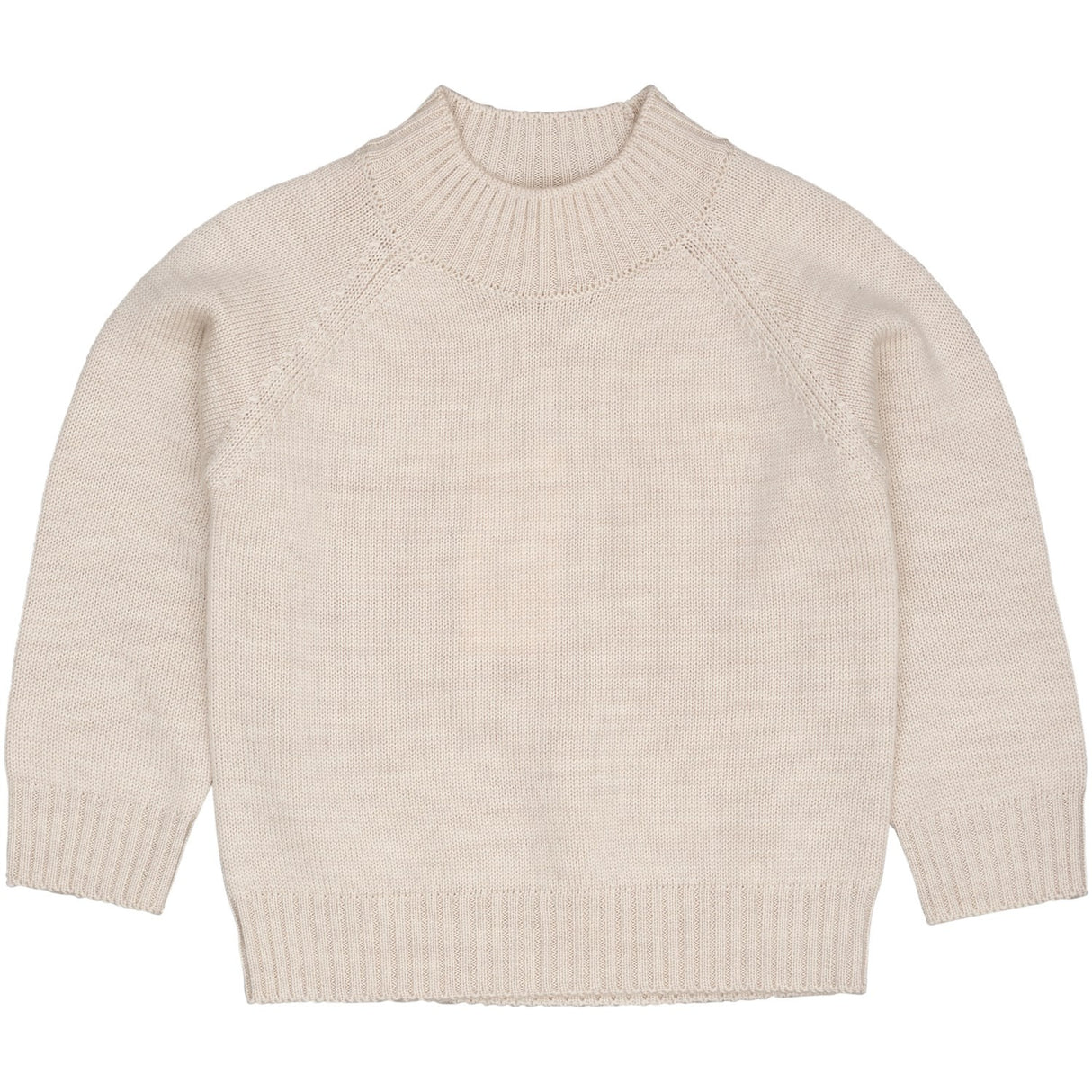 COPENHAGEN COLORS Pale Cream Mel. Pull Over W Skildpadde Neck