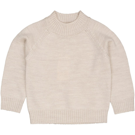 COPENHAGEN COLORS Pale Cream Mel. Pull Over W Skildpadde Neck
