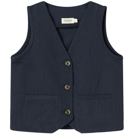 MarMar Herringbone Twill Pilot Navy Jason Vest