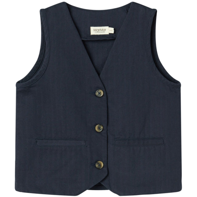 MarMar Herringbone Twill Pilot Navy Jason Vest