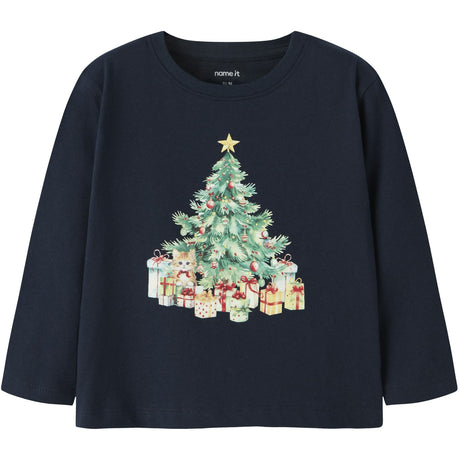 Name It Navy Blazer Xmas Tree Cat Nmfvosmas Ls Nreg Top
