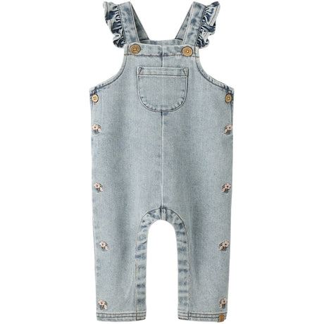Lil'Atelier Medium Blue Denim Flower Emb Nbfdarlee Loose Dnm Overall 4499-Se Lil