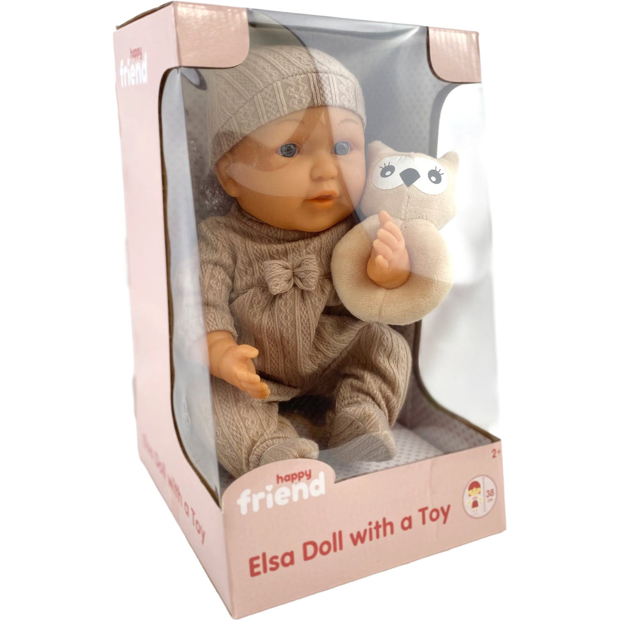 Happy Friend Elsa Dukke 38 cm med Legetøj Brun Dragt