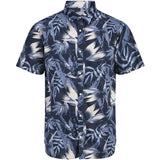 Jack & Jones Junior Navy Blazer Jjhonolulu Aop Skjorte Ss Jnr