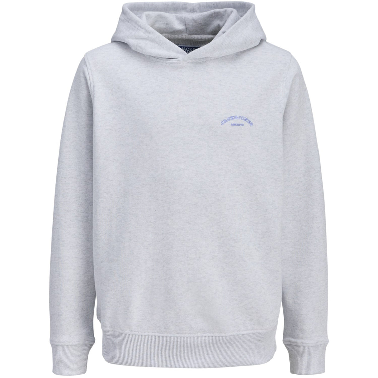 Jack & Jones Junior White Melange Jjcollege Logo Sweat Hætte Jnr