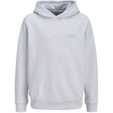 Jack & Jones Junior White Melange Jjcollege Logo Sweat Hætte Jnr