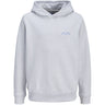 Jack & Jones Junior White Melange Jjcollege Logo Sweat Hætte Jnr