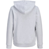 Jack & Jones Junior White Melange Jjcollege Logo Sweat Hætte Jnr