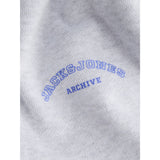 Jack & Jones Junior White Melange Jjcollege Logo Sweat Hætte Jnr