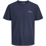 Jack & Jones Junior Navy Blazer Jjcollege Logo Tee Ss Crew Neck Jnr