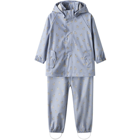Lil'Atelier Zen Blue Swan Nmfladry10 Rain Sæt Aop Fo Lil