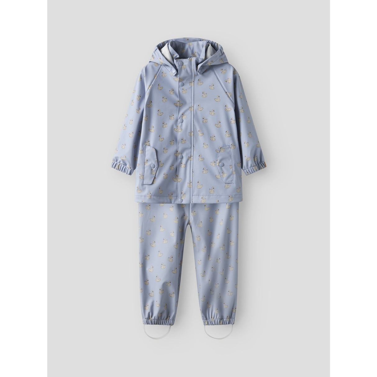 Lil'Atelier Zen Blue Swan Nmfladry10 Rain Sæt Aop Fo Lil