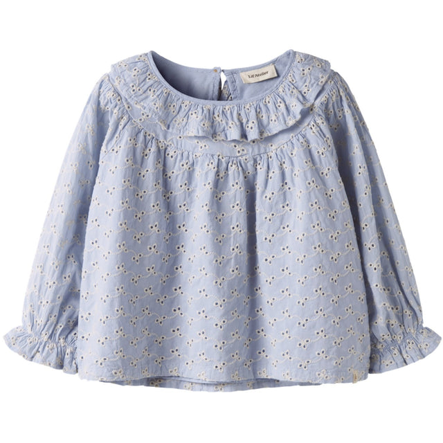 Lil'Atelier Zen Blue Nmftessie Ls Loose Skjorte Lil