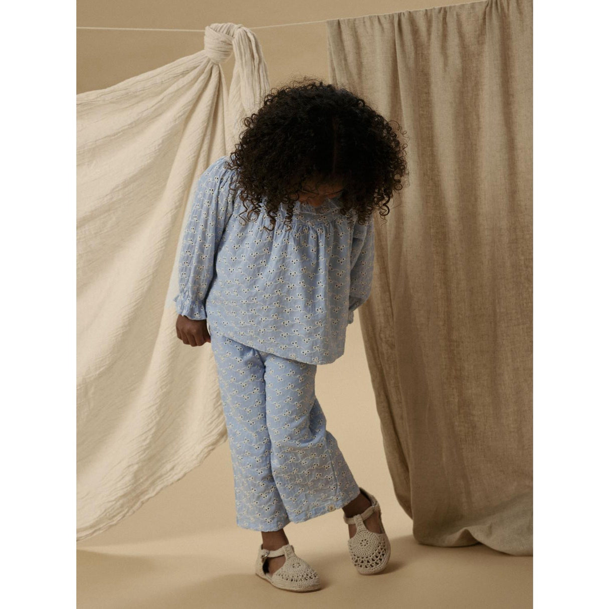 Lil'Atelier Zen Blue Nmftessie Ls Loose Skjorte Lil