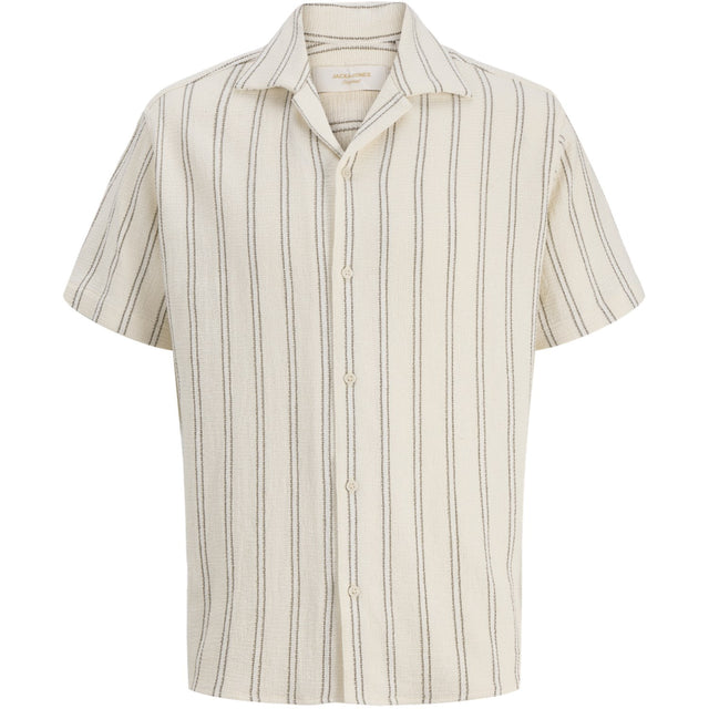 Jack & Jones Junior Antique White Stripes Jorcoba Stripe Resort Skjorte Ss Sn Jnr