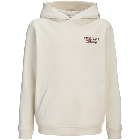 Jack & Jones Junior Antique White Jornorrebro Typo Back Sweat Hætte Sn Jnr