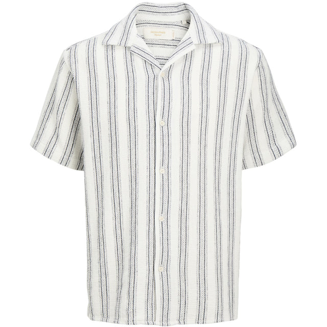 Jack & Jones Junior Cloud Dancer Stripes Jorcoba Stripe Resort Skjorte Ss Sn Jnr