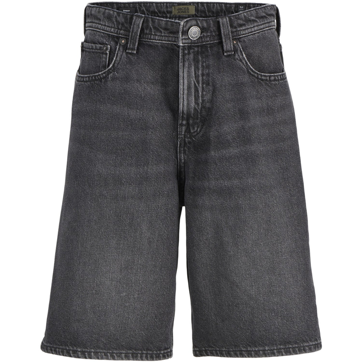 Jack & Jones Junior Black Denim Jjialex Jjoriginal Shorts Sq 175 Sn Jnr