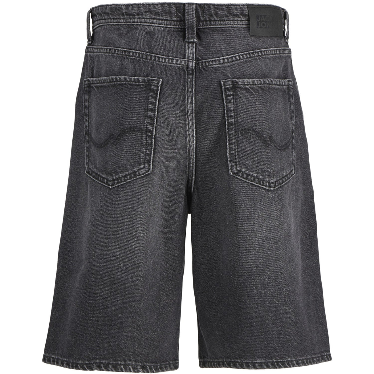Jack & Jones Junior Black Denim Jjialex Jjoriginal Shorts Sq 175 Sn Jnr