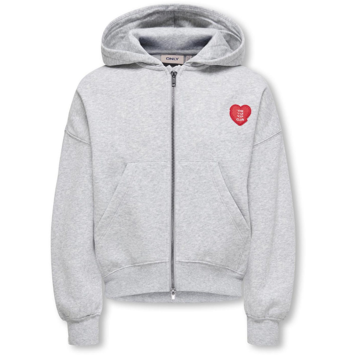 kids ONLY Light Grey Melange Kogevisa L/S Zip Hætte Ovs Swt
