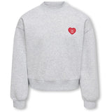kids ONLY Light Grey Melange Kogevisa L/S O-Neck Kort Swt