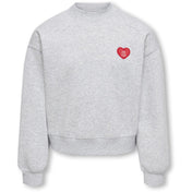 kids ONLY Light Grey Melange Kogevisa L/S O-Neck Kort Swt