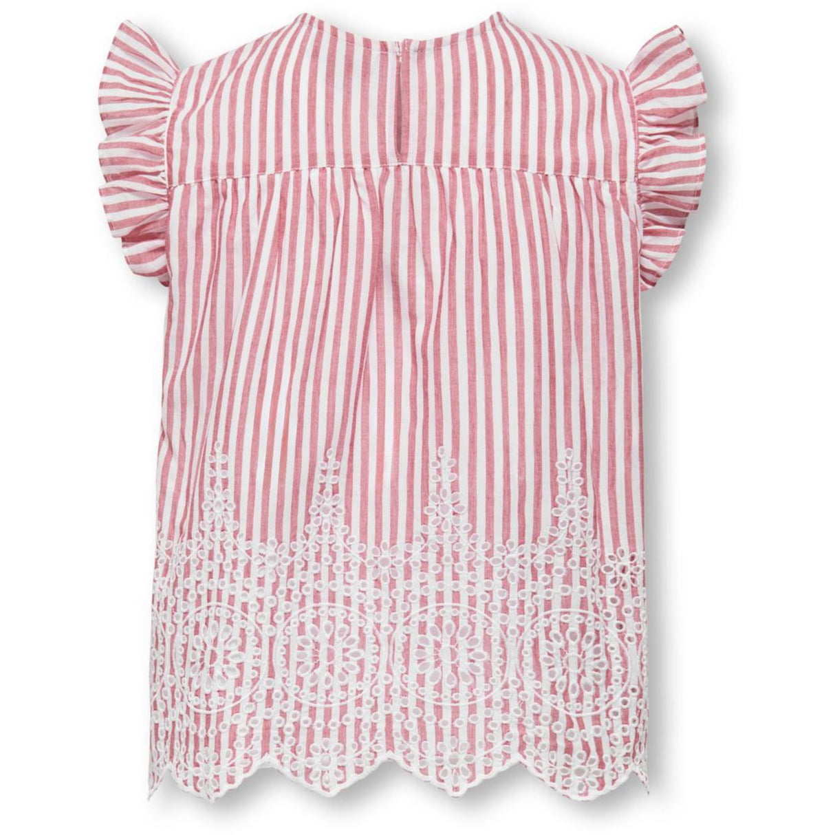 kids ONLY Barbados Cherry Cloud Dancer Kogbondi Life S/L Emb Flæse Top Wvn