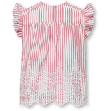 kids ONLY Barbados Cherry Cloud Dancer Kogbondi Life S/L Emb Flæse Top Wvn