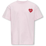 kids ONLY Barely Pink Heart Kogeros Life S/S Loose Print Top Jrs